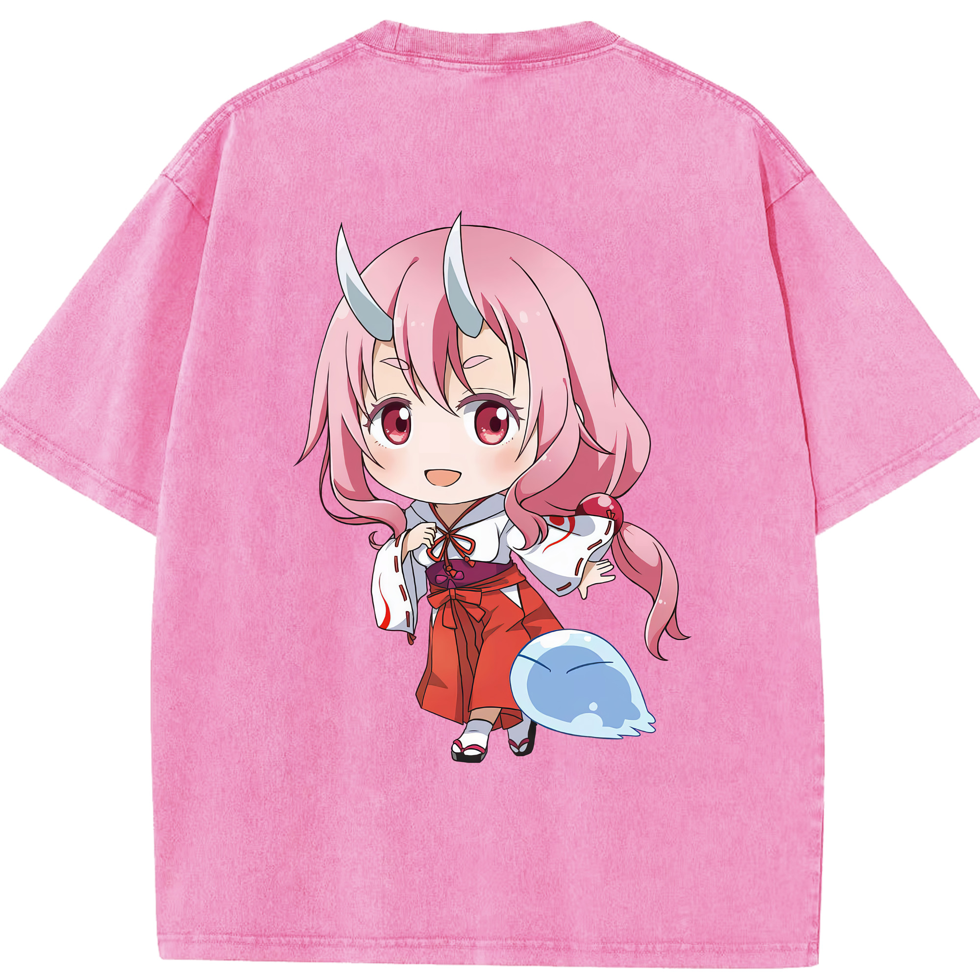 （画像用） 転スラ Regarding Reincarnated to Slime 綿100% ヴィンテージ風 半袖Tシャツ（背面プリント）